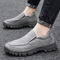 Chaussures décontractées en cuir faites à la main hommes baskets chaussures d'extérieur chaussures plates respirantes chaussures de course plate-forme sans lacet gros mocassins pour hommes
