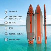 Tabla de Paddle Surf Inflable de Carreras con una Sola Aleta, Duradera, de 12 Pies, con Accesorios Premium, Venta al por Mayor