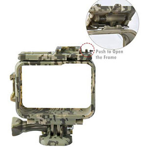 Coque de protection camouflage Kit de montage en cage pour <span class=keywords><strong>GoPro</strong></span> <span class=keywords><strong>Hero</strong></span> 12 11 10 9 avec prise et vis mobiles à traction rapide - Product Image 3