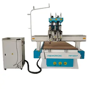 Nieuw Type Hot Koop 1325 4 Axis 3d Hout Cnc Router Machine Voor Deur Kast Meubels Aluminium Maken