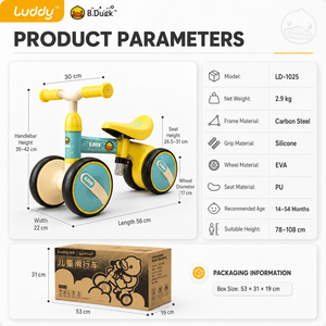 Tricycle 3 en 1 Luddy B.Duck pour enfants, poussette, draisienne, cadeau idéal pour le premier anniversaire, jouet à pousser pour les enfants de 1 à 4 ans - Product Image 6