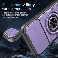 Coque de téléphone antichoc avec anneau magnétique de support portable et fonction béquille pour iPhone 17 Pro Max, idéale pour l'utilisation au lit