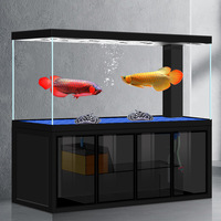 Aquarium rectangulaire fermé en verre ultra-blanc pour poissons dragons, sans eau, ultra-grand, avec filtre de fond, pour salon