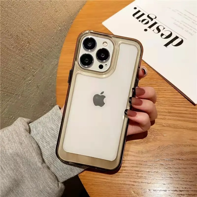 High Clear TPU PC Camera Lens Protection Phone Case Transparent Beauty Case For IPhone 13 12 Pro Max 14 Case Shell