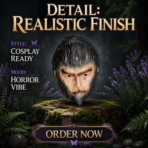 Máscara Facial de Plástico para Cosplay de Wu Kong, Rey Mono Celestial, para Halloween y Navidad, Aterradora y Moderna, para Uso en Exteriores - Product Image 4
