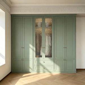 <span class=keywords><strong>Armoire</strong></span> de chambre à coucher moderne de haute qualité avec portes vitrées, style européen, vente directe du fabricant chinois, rangement pour vêtements - Product Image 4