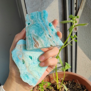 Factory Wholesale Hot Sale High Quality Hemimorphite Slice Irregular Shape DIY <b>Ornament</b> Figurine Gift Healing <b>Crystal</b> Feng Decor - Product Image 6