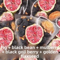 Sachets de thé cru en vrac, thé cyclique aux graines de lin, figues, haricots noirs, baies de goji et mûres, thé nourrissant aux cétones, traité par procédé à bulles chaudes