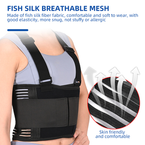 <span class=keywords><strong>Ceinture</strong></span> de soutien des côtes réglable avec bretelles, enveloppe de compression <span class=keywords><strong>thoracique</strong></span> respirante pour côtes cassées, récupération post-opératoire, noir - Product Image 6