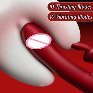 Juguetes Sexuales, Vibrador con Movimiento de Empuje para Mujeres, Dildo con Movimiento de Empuje para el Punto G con Orejas Vibratorias, Vibradores Realistas de Silicona - Product Image 5