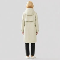 AQTQ Manteau long à capuche pour femme, imperméable, coupe-vent, coupe ample, veste de pluie décontractée pour l'extérieur, idéal pour le quotidien et les voyages