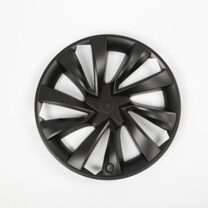 Cache-roue <span class=keywords><strong>Tesla</strong></span> Model Y 19 pouces noir mat en spirale, en ABS, élégant, protection et efficacité aérodynamique - Product Image 1