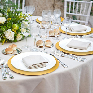 Hot Selling Luxury Disposable 13 Inch Round Paper <strong>Placemats</strong> with <strong>Mirrored</strong> and Glitter Design for Wedding Dinner Parties - Product Image 4