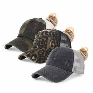 Wholesale High Quality Cotton Women's Breathable Mesh High Ponytail Baseball Cap Mesh Back Ponytail <b>Hats</b> <b>for</b> Women - Product Image 6