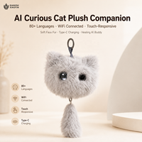 Pendentif en peluche AI Chat Curieux 2.4G WiFi 80+ Langues Réponse Tactile Commande Vocale Type C Compagnon Réconfortant Cadeau USA UK Europe