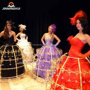 Gece kulübü VIP Bar hizmeti için şampanya kadehi etek için yeni varış lüks Metal Showgirl yeni yıl partileri için hareket edebilir - Product Image 3