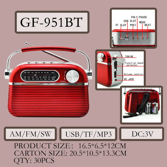Gf-952Bt портативные Автомобильные колонки
