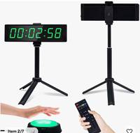 Chronomètre LED rechargeable en plastique avec fonction de programmation en boucle et support détachable pour compte à rebours multi-scènes et groupes