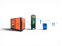 Compresor de Aire de Tornillo Industrial de Dos Etapas de 37kW (50HP) y 7 Bar, Compresor de Aire Estacionario Silencioso de Alta Eficiencia con VFD de 15kW (22HP) Refrigerado por Aire