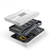 Kit de tournevis en alliage d'aluminium 83 pièces JM-8187 pour réparation de téléphones portables, ordinateurs et consoles de jeux, dans une boîte à tournevis
