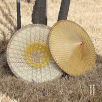 Chapeau en bambou, imperméable et anti-UV, tissé à la main, style ancien, pour la danse, accessoires de photographie, chapeau de soleil agricole