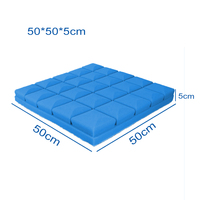 Panneaux acoustiques en mousse de polyuréthane de forme standard, ignifuges, 5 têtes de champignon, 50x50x5cm, insonorisation 0.8, fabriqués en Chine