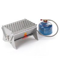 Barbecue portable pliable en acier inoxydable sans fumée, facile à nettoyer, pour camping et extérieur