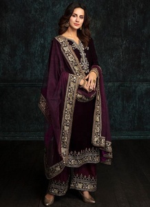 --Indian/Pakistani-Party-Wear-Embroidery work on Long-Kurta- Plazo-With Heavy Dupatta Dress for Party & Wedding wear=2020 - Product Image 2