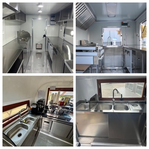 Carretto Gelati Moderno, Rimorchio per Fast Food Completamente Attrezzato, Chiosco Mobile per Hamburger e Caffè, Food Truck Portatile - Product Image 4