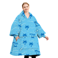 China Fabriek Groothandel Oversized Draagbare Capuchon Sherpa Deken Winter Gigantische Hoodies Deken Sweatshirt Huis Textiel Leverancier