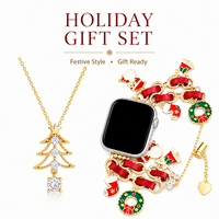 Ensemble cadeau d'accessoires de Noël personnalisés en usine : clochettes de renne, coque de téléphone, cordon de poignet, porte-clés pour iPhone 18 17 Pro Max