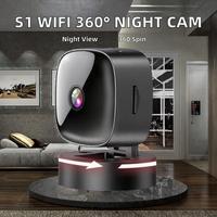 Kamera Mini WiFi 2MP 180 Sudut Lebar Rotasi 360 1080P Penglihatan Malam CMOS MicroSD Keamanan Rumah CCTV Perekam Video Nirkabel