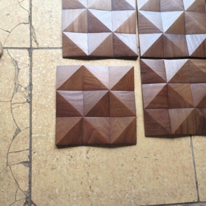 Panel de Pared de Mosaico de Madera Sólida 3D de Fácil Instalación, Diseño Encastrable, Impermeable, Ecológico, Azulejo Decorativo para Interiores de Hotel - Product Image 4