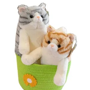 Usine Vente 26cm Belle Pussycat Animal En Peluche Coussin Gros Chat En Peluche Peluche Jouet Chaton En Peluche Poupée Cadeau D'anniversaire