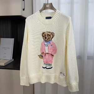Maglione Invernale da <span class=keywords><strong>Donna</strong></span> in <span class=keywords><strong>Cotone</strong></span> Lavorato a <span class=keywords><strong>Maglia</strong></span> con Motivo Ricamato a Orso, Collo Tondo, Maniche Lunghe, Maglione Cartoon con Orso - Product Image 2