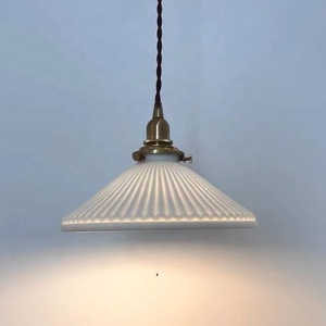 Mỹ Phong Cách Hiện Đại Ánh Sáng Mặt Dây Chuyền Với Điều Khiển Từ Xa Nhật Bản Brass Pleated Đèn Bóng Râm Ánh Sáng Nhỏ - Product Image 6