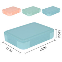 Boîte à lunch pour enfant en plastique rectangulaire, étanche, micro-ondable, sans BPA, 5 compartiments