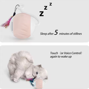 Balle interactive intelligente pour chat, sonore et automatique, en silicone écologique, design moderne et amusant, petite taille, pour intérieur - Product Image 4