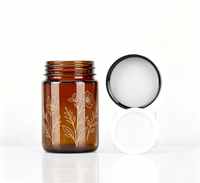 Bouteilles en verre ambré à large ouverture pour capsules, suppléments alimentaires, emballages vides, tailles personnalisées