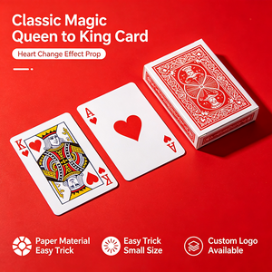 Cartas Mágicas Clásicas Rey y Reina, Accesorios de Magia Callejera, Efecto de Cambio de Corazón Fácil para Principiantes, Trucos de Magia con Papel - Product Image 6
