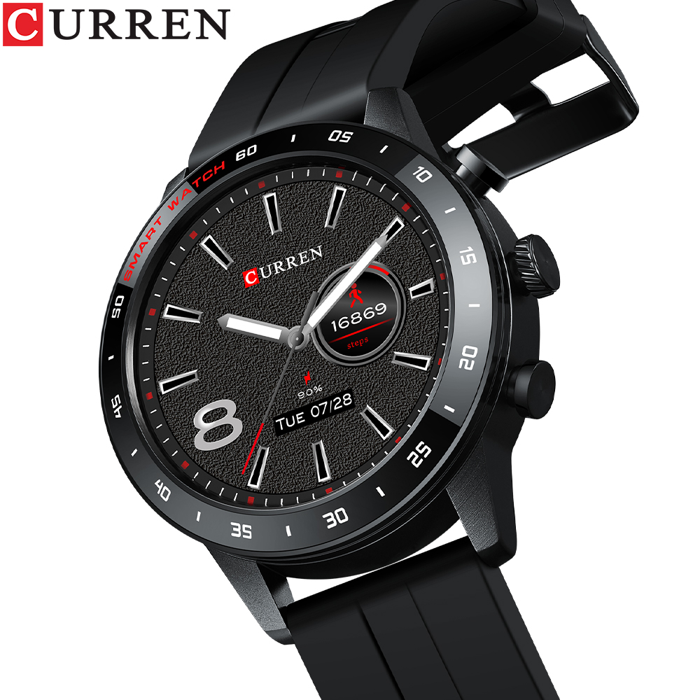CURREN 6001 умные часы, модные мужские спортивные Смарт-часы для фитнеса с артериальным давлением, умные часы для Android iOS