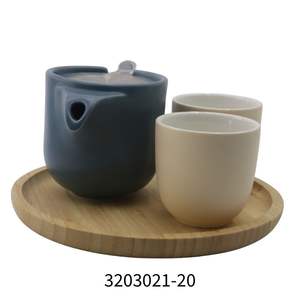 Vente directe d'usine 3203021-25 Plateau à thé rond de taille familiale en bois pour 2 à 4 personnes Ensemble à thé - Product Image 2