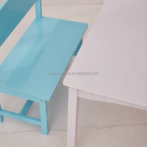 Mesa de Madera Colorida para Estudiar y Jugar con un Banco y Dos Sillas para Niños, para el Aprendizaje Educativo y el Juego - Product Image 4