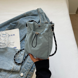 2026 <strong>Simple</strong> <strong>Mobile</strong> Phone <strong>Bag</strong> for Women Thin Drawstring Canvas Crossbody <strong>Bag</strong> Versatile Mini One-shoulder Coin Wallet - Product Image 1