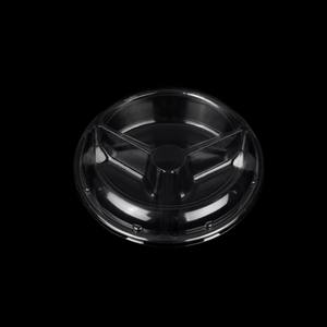 Envase Redondo Desechable de Plástico para Ensalada de Frutas con Tapa, 3 Compartimentos, Envase para Frutos Secos - Product Image 5