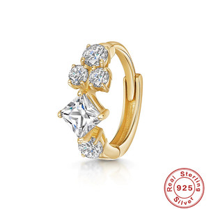 Boucles d'oreilles en argent sterling S925 avec zircon et diamant, boucles d'oreilles pour cartilage, boucles d'oreilles tendance - Product Image 5