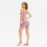 OEM Damen Einfarbige Yoga-Shorts Vierwege-Stretch Hochelastisch Eng Anliegend Schnelltrocknend Atmungsaktiv Antibakteriell