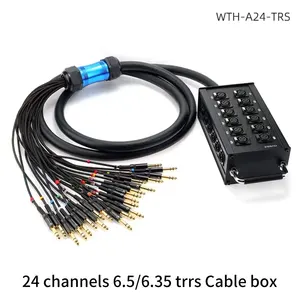Mehrkanal 24-Kanal XLR DMX 3-Stift-Zoll-Audio-Kabel Bühnenbox Regenbogen-Schlangenkabel blaues PVC-OFC-Mikrofonkabel