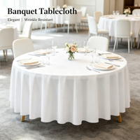 Lot de 10 nappes modernes en plastique blanc, diamètre 84 pouces, jetables, pour pique-niques en extérieur, anniversaires, mariages, célébrations