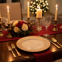 Assiettes de Présentation en Gros 13 Pouces Luxe en Plastique PP Motif Personnalisé Durable Réutilisable Mariage Anniversaire Dîner